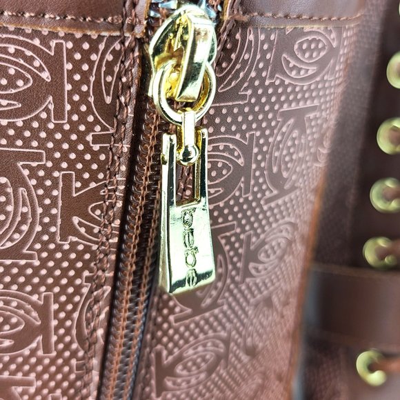 Bebe Women's Ofeibea Logo Ankle Boots Comba size 8 - Picture 5 of 10